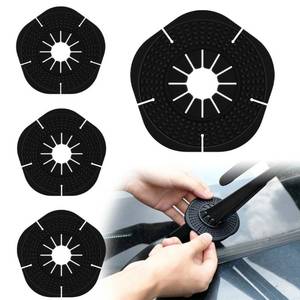 lot 2364 image: 4PCS Car Windshield Wipers Hole Dust Cover,Premium Silicone Wiper Blades Hole Protection Device Prevents Blockage,Universal Automotive Exterior Accessories Fits Car Truck SUV (Black) (flower shape)