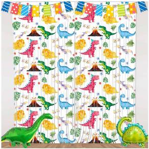 lot 2382 image: Dinosaur Birthday Decorations 2 Pack Baby Shower Party Supplies 3.3x6.6FT Foil Fringe Curtains Photo Booth Props Plastic Backdrop Streamers for Boys Kids Jungle Dino Theme Decor