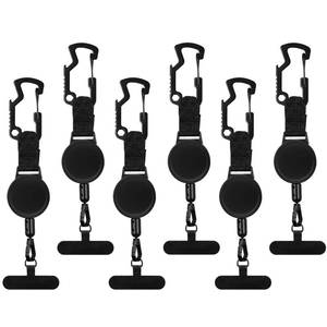 lot 2432 image: Sabary 6 Pcs Anti-theft Phone Tether Cell Phone Tether Universal Phones Lanyard Locking Carabiner Retractable for Ski Outdoor(Bent)