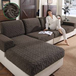 lot 4394 image: OHSIO Couch Cushion Covers, Super Soft Thicker Fleece Sofa Cover Stretch Sectional Sofa Slipcover Washable Pet Friendly Anti-Slip Stain Resistant Furniture Cover for Home(1 Armrest Cover, Brown)