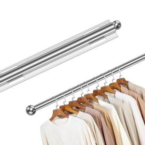 lot 4399 image: 12 Valet Rod Standard for Closet, Slide Out Closet Valet Rod - 12 to 22, Polished Chrome Finish, Heavy-Duty 40lbs Capacity