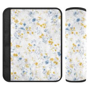 lot 4404 image: zylymx 2 PCS Soft Auto Seat Belt Cover Seatbelt Cushions Shoulder Pad Compatible with All Cars and Backpack Blue and Yellow Floral Medium