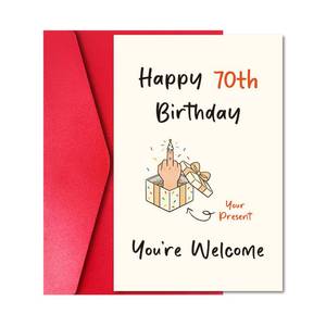lot 4412 image: VegSire Funny Rude 70th Birthday Card, Hilarious Sarcastic Adult B-day Greeting Card for 70 Year Old Men Women, Blank Inside with Red Pearlescent Envelope, 8 x 5.3