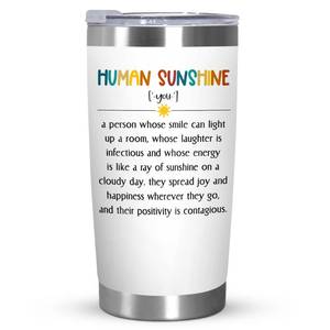 lot 4423 image: ARVEXO Thank You Gifts for Women Men - Human Sunshine 20 oz Stainless Steel Coffee Tumbler with Lid - Inspirational Appreciation Birthday Gifts for Coworkers, Retirement Gift for Woman