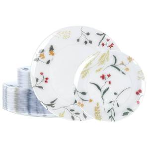 lot 4487 image: U-QE 50Pcs Wildflower Plastic Plates - Spring Floral Plates Disposable Heavy Duty, Fancy Floral Pattern Perfect for Weddings, Tea Parties, Holidays - 10.25 Dinner Plate & 7.5 Dessert Plate
