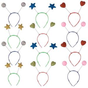 lot 6073 image: Funny Party Hats Head Boppers in Assorted Design- 12 Piece Party Accessories Blue Gold