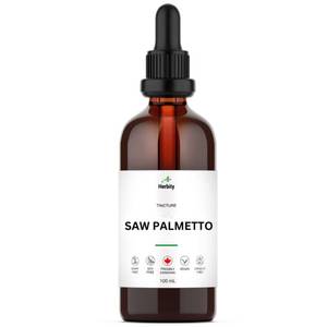 lot 6125 image: Herbity Saw Palmetto Tincture �� Prostate & Urinary Health Support �� Alcohol-Free, Vegan, Glycerin-Based, Non-GMO �� 100mL (3.4oz)
