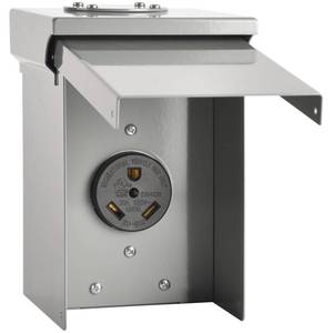 lot 9268 image: Umaogus 30 Amp RVEV Power Outlet Box, UL Listed NEMA TT-30R Receptacle 125V, Temporary Weatherproof Outdoor Electrical Box for RV, Camper