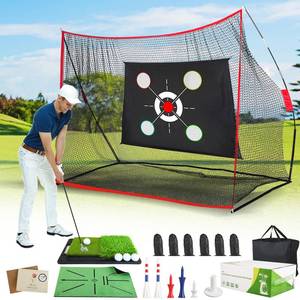 lot 9307 image: 10x7 FT Golf Net with 2-in-1 Replaceable Non-Slip Golf Hitting Mat