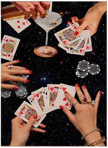 lot 10011 image: KICHANG Vintage Poker Diamond Art Kits for Adults Beginner,Black DIY Modern Diamond Painting 5D Round Full Drill Diamond Dots Gem Art Crafts with Tools,Funny Crafts for Home Wall Decor&Gift-12x16in
