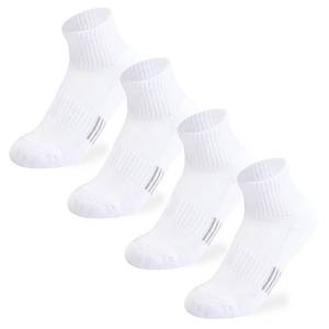 lot 10012 image: Mini angel Boys Socks Girls Cushioned Athletic Socks White Ankle Sock 4-8 Years Youth Mesh Cotton Quarter Sport Sock 4 Pairs (White,S)