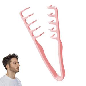 lot 10032 image: Texture Comb, Voluminous Wide-Tooth Hair Comb for Root Lift & Volume, Dual Wide & Fine Tooth Texturizing Styling Tool, Non-Slip ABS Plastic for Men & Women��Pink