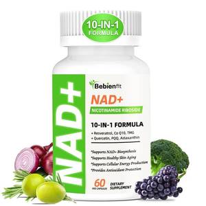 lot 10035 image: Nad Supplement for Healthy Aging  Energy Antioxidant Skin Health Focus ,10-in-1 Formula with NR,Trans-Resveratrol,CoQ10,Astaxanthin,PQQ,TMG,Quercetin,Olive Fruit Nad for Women Men,60 Vegan Caps