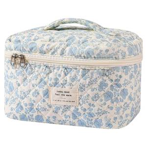 lot 10067 image: Gosect Large Makeup Bag, Cute Cosmetic Bag for Women Girls, Floral Coquette Aesthetic Toiletry Bag, Travel Make Up Organizer Bag (BDLH)