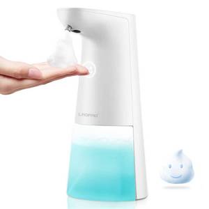 lot 10073 image: LAOPAO Automatic Hands Free Foaming Soap Dispenser, 240ml Countertop Touchless Soap Pump for Bathroom Kitchen Xmas Gift