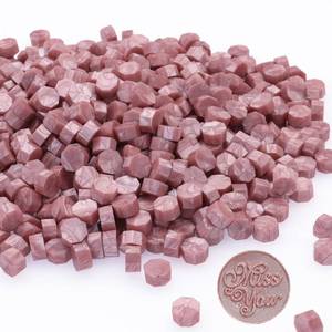 lot 10090 image: 300Pcs Wax Seal Beads, Sealing Wax Beads,Octagon Wax Sealing Beads for Wax Seal Stamp, Cards, Wedding Invitations, Wine Packages, Gift Wrapping, Letter Sealing (Rose Gold)