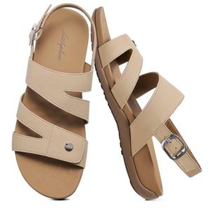 lot 19027 image: Littleplum Womens Orthopedic Sandals With Arch Support Comfortable Walking Orthotic Casual Flat Sandals For Women Dressy Apricot Size 6