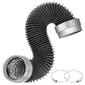 lot 19058 image: 5FT Dryer Vent Hose 4 Inch, 6-Layer Heavy Duty Aluminum Flexible Dryer Duct with Rubber Seal Connectors, Easy-Install Heat Resistant Dryer Exhaust Hose for Tight Spaces, Universal Dryer Hose Vent Kit