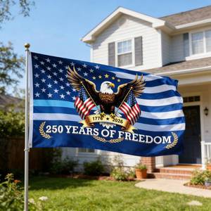 lot 20024 image: 250 anniversary usa flag 3x5 Ft - 3-LayerTrue Double Sided Blue Patriotic Flag with Brass Grommets - 3-Layer Polyester Outdoor Decor for 1776-2026 Semiquincentennial