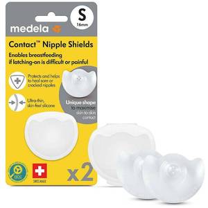 lot 20032 image: Medela Contact Nipple Shields for Breastfeeding 2-Pack with Case, 16 Mm