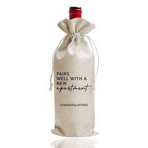 lot 20343 image: DOI-LANEE New Apartment Gift Wine Bags, Housewarming Gifts Bag Homeowner, New Home Homeowner Realtor Gifts Bag, Neighborhood Gift for Neighbor