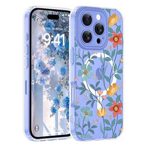 lot 20354 image: Magnetic for iPhone 16 Pro Max Case Cute, Compatible with MagsafeDrop Protection Slim Flowers Girly Floral Phone Case for Women Girls