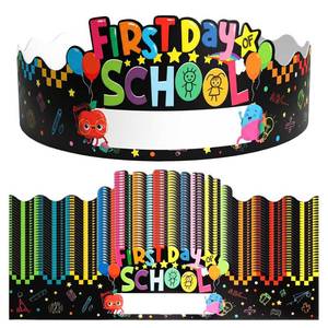 lot 20389 image: 30 Pcs Preschool Paper Graduation Caps Adjustable Paper Crown Headbands Name DIY Graduation Colorful Congrats Hats Decorations Supplies Meaningful Gifts for Class of 2026 Party Ceremony Grad Decor