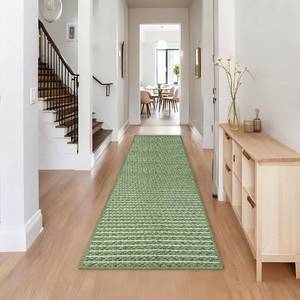lot 20395 image: winolive Braided Hallway Runner Rug,Super Absorbent Kitchen Mats for Floor,Non Slip Washable Kitchen Rugs,Quick Dry Boho Entryway Runner Rugs for Bathroom,Hallyways,Bedroom,24x72,Sage Green