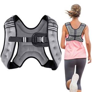 lot 20396 image: Henkelion Weighted Vest Weight Vest for Men Women Kids Weights Included, Body Weight Vests Adjustable for Running, Training Workout, Jogging, Walking - Grey - 8 Lbs