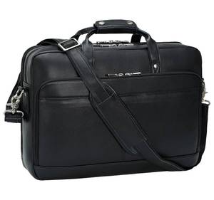 lot 20406 image: Masa Kawa Leather Briefcase for Men 17 Inch Laptop Crossbody Shoulder Messenger Office Bag Black Attache Case Handbag for Business Travel Work Lawyer Large