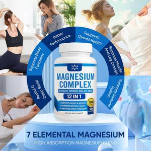 lot 20471 image: Magnesium Complex 7 Elemental Supplement - Magnesio Complex 1000mg Forms Including Glycinate, Citrate, Malate, Taurate Chelated  Energy Support  Vegan Non-GMO, 90 Capsules (2)