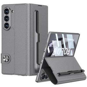 lot 20473 image: DOOTOO for Samsung Galaxy Z Fold 6 Case with S-Pen Pocket Luxury Leather Flip Magnetic All-Inclusive Protection Z Fold 6 S Pen Holder Case (Gray)