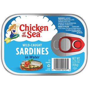 lot 20483 image: Chicken of the Sea Wild Caught Sardines in Water 3.75 oz 18 cans