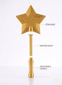 lot 6109 image: Star Wand with Yellow Star Head and Gold Tone Handle