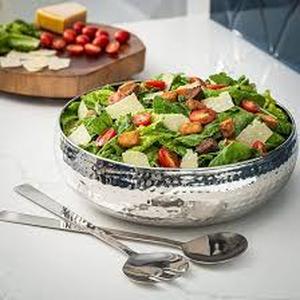 lot 9286 image: Colleta HOME Salad Bowl and Serving Utensils Luxurious Serving Bowl