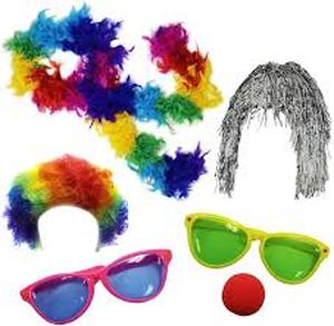 lot 20008 image: Funny Party Hats Clown Accessory Kit Party Favors Dress Up - Photo Booth Props