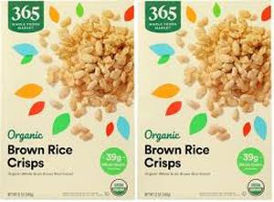 lot 20012 image: LIGHTLY SWEETENED ORGANIC WHOLE GRAIN BROWN RICE CEREAL CRISPS, BROWN RICE CRISPS