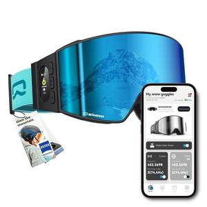 lot 1628 image: SKIWARRIOR Multifunctional Smart Wireless Ski Goggles with Walkie-Talkie, Anti-Fog Zeiss Lens, Music & Call Function (G01-Zeiss-Blue)