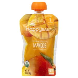 lot 1630 image: Happy Baby�&reg Organics Mangos Baby Food 3.5 oz. Pouch