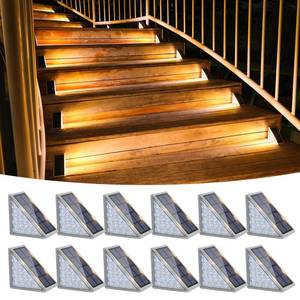 lot 1650 image: VOLISUN Outdoor Stair Lights 12 Pack, Solar Step Lights Waterproof IP67,80 Lumen, Led Step Light Outdoor for Garden Backyard Stair, Front Door,Porch and Deck(Warm White)