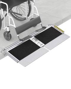 lot 1651 image: FACHNUO 1 Feet Portable Threshold Ramp with Self-Adjusting Bottom, Wheelchair Ramp for Home Doorways, Non-Skid Handicap Ramp for Home Steps, Folding Wheel Chair Ramp, Maximum Applicable Height 2