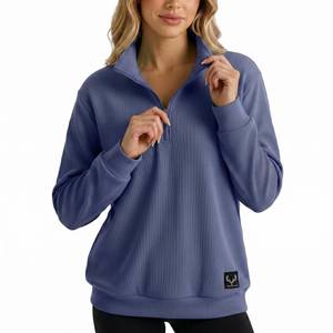 lot 2004 image: PREDAGEAR Womens Oversized Pullover Sweatshirt Quarter Zip Mock Neck Long Sleeve Casual Top Relaxed Fit Runs Large