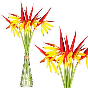 lot 2056 image: Giegxin 10 Pieces Bird of Paradise Artificial Plant 22 Inch Hawaiian Tropical Flowers Faux Flowers Bouquet Large Elegant Green Plant for Home Garden Decoration Office Wedding Decor Supplies (Yellow)