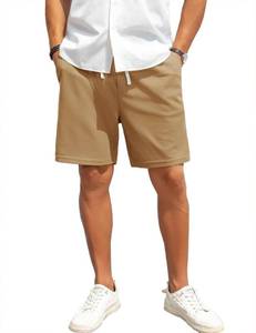 lot 2082 image: KOMENTIR Mens Casual Shorts Lightweight 7 Inch Inseam Workout Shorts with Pockets Elastic Drawstring Waist for Summer M Khaki