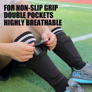 lot 2461 image: Pinellia Soccer Shin Guards for Kids Youth Adults - Shin Pads and Sleeves Set with Optimized Insert Pocket for Boys Girls Men Women for Football Games - Protective Soccer Equipment(Large,Black1)