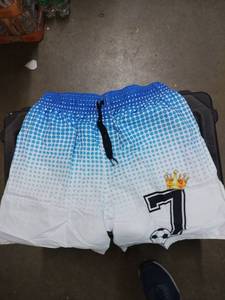 lot 2475 image: uideazone Mens Swim Trunks Gradient Dot Soccer Number 7 Quick Dry Beach Shorts with Elastic Drawstring Waist and Mesh Lining L