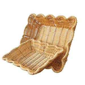 lot 2496 image: A 2Pack Wave Shaped Woven Dining Basket Imitation Rattan Fruit Baskets