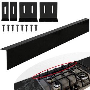 lot 3980 image: 30 Stove Gap Filler, Slide-in Range Rear Filler Kit-Stainless Steel Backsplash for Stove, Easy Install Backsplash Behind Stove Between Stove Range and Wall for Most Brand Kitchen Stoves(Black)