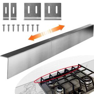 lot 3989 image: 15.7 - 28 Stove Gap Filler, Slide-in Range Rear Filler Kit-Stainless Steel Backsplash for Stove, Backsplash Behind Stove Between Stove Range and Wall for Most Brand Kitchen Stoves (Silver)