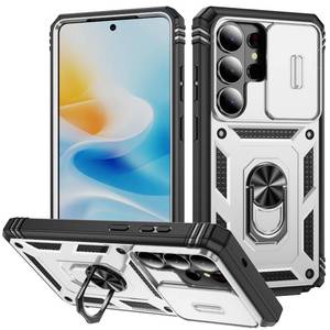 lot 4018 image: Lunivop Phone Case Compatible with Samsung Galaxy S26 Ultra Case 360°Metal Rotated Ring Holder Magnetic Kickstand��Camera Protection�� Military - Grade Heavy Duty for S26 Ultra 6.9  (White Black)